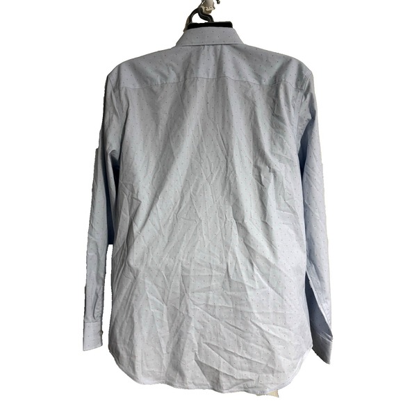 NWT Old Navy The Signature Shirt Slim Fit Purple Red Polka Dots Shirt Size L MS1 - Picture 4 of 15